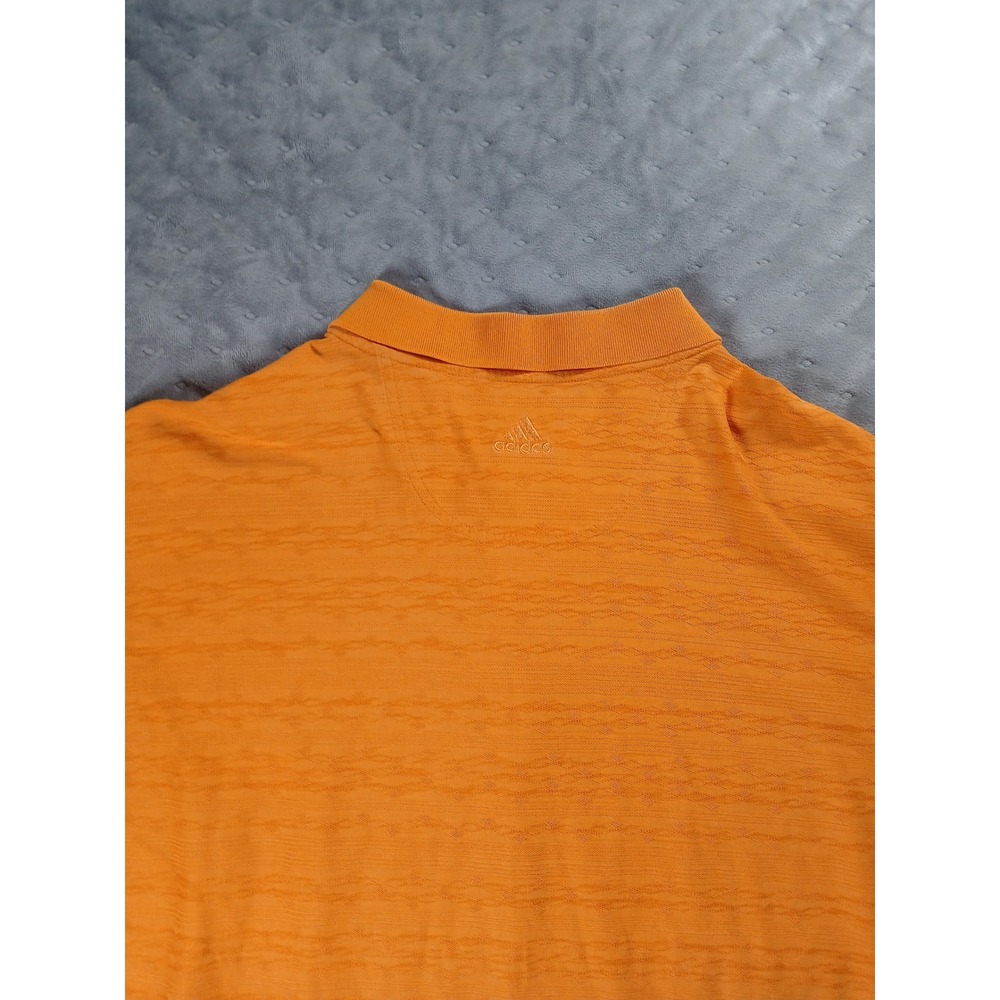 Adidas Climalite Mercerized Golf Polo Shirt Mens 2XL Orange Textured S/S - Picture 5 of 6